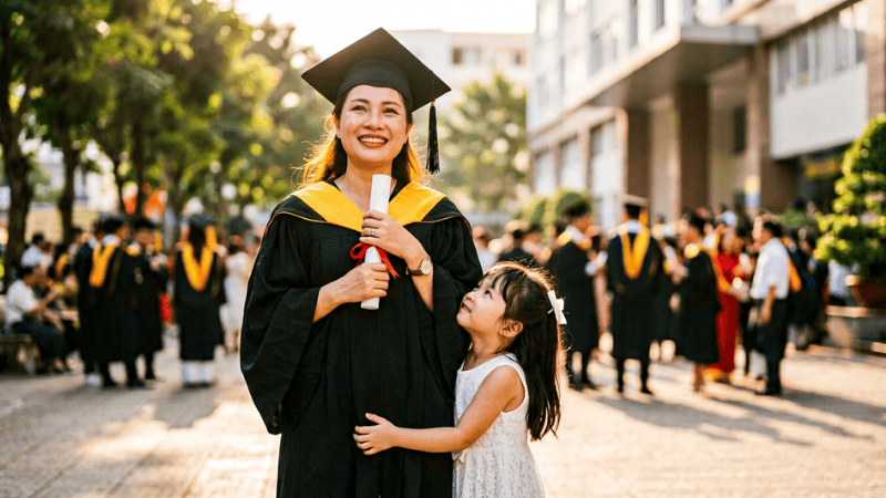 Học viên tốt nghiệp đại học từ xa nhận bằng Cử nhân